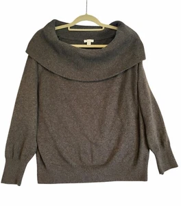 Pure Jill Cowl Neck Sweater Womens M Tall Gray Pullover Cotton Charcoal J Jill - Picture 1 of 6