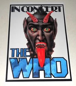 The Who 1976 German "Devil" Poster Pete Townshend, Roger Daltrey, K Moon 19"x13" - Picture 1 of 2