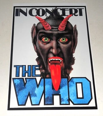 The Who 1976 German "Devil" Poster Pete Townshend, Roger Daltrey, K Moon 19"x13" - Image 1 of 2