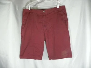 Volcom Shorts Mens 38 Red  Flat Front Chino Golf Walk Hike Cotton Canvas Soft - Picture 1 of 4