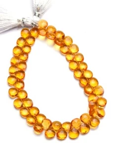 10 Ps Idro Citrino Giallo Quarzo Sfaccettato Cuore Briolette Perline 8MM Marc... - Foto 1 di 6
