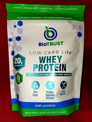 BioTrust Whey Protein Low Carb Lite ¡SIN edulcorantes artificiales! Bolsa de 11,9 oz NUEVA Foto 1 de 3
