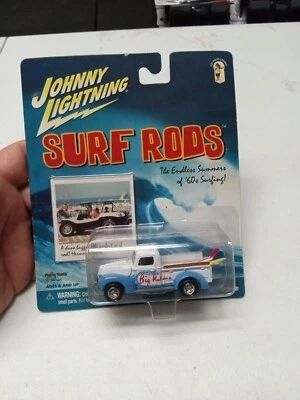 Johnny Lightning Surf Rods Big Kahuna White And Blue Ford Pickup Truck 1:64 - Image 1 of 3
