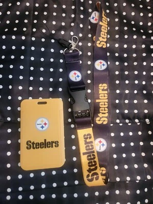 Llavero y soporte de identificación Pittsburgh Steelers NFL Lanyard  Foto 1 de 2