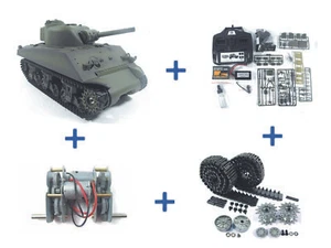 1/16 Henglong M4A3 Sherman RC Tank RTR 2.4G RC Tank IR 360 Rotate Steel Gearbox - Picture 1 of 12