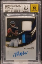 Malik Willis 2022 Immaculate 25 RPA Dual Patch RC Auto 29/99 BGS 8.5/10