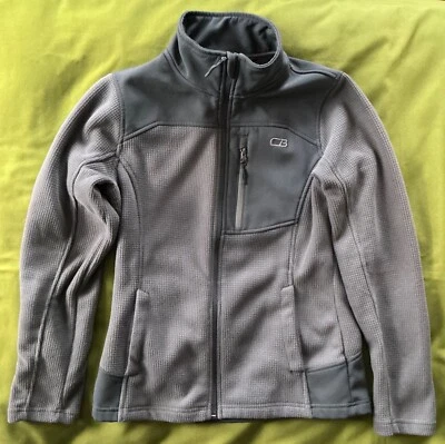 Chaqueta polar CB Sports Softshell/Waffle tejida gris para mujer mediana EXC cremallera completa Foto 1 de 3
