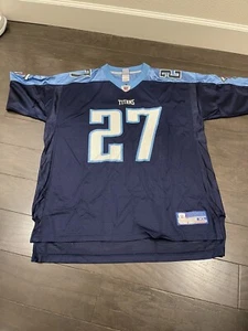 Maglia Reebok Tennessee Titans Uomo Extra Large #27 Eddie George NFL Equipment - Foto 1 di 8