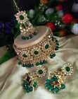 Indian Bollywood Style Bridal Choker Gold Plated Jewelry Necklace Set
