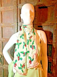 MSRP $45 Echo Silk WHITE Christmas Print Scarf - Picture 1 of 9