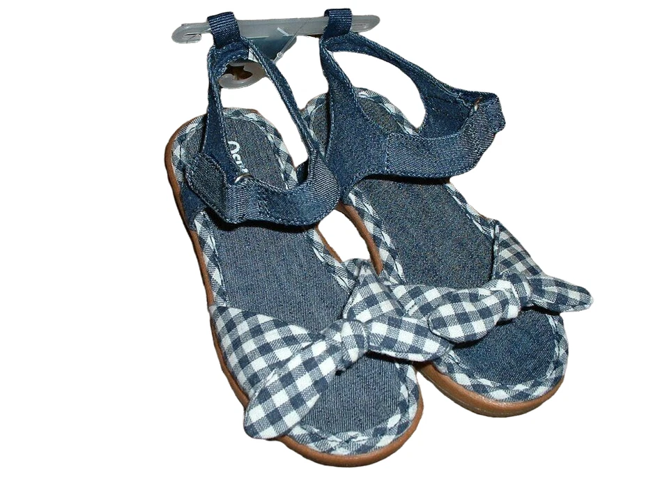 Sandalias OshKosh B'Gosh Azul Guinga Bebé Niño Niñas Talla 5 9 12-18 3T 4T Nuevas con Etiquetas Foto 1 de 1