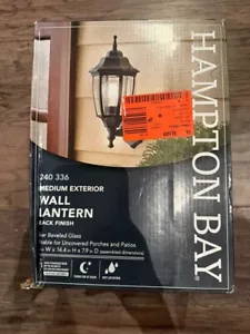 Hampton Bay Lighting 14.5 in. Black Dusk to Dawn Decorative Outdoor Wall Lantern - Picture 1 of 7