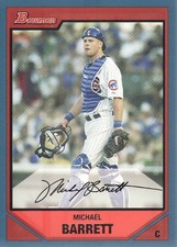 2007 Bowman Baseball Blue #28 Michael Barrett 473/500 Chicago Cubs