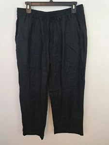 Laovanin Women's NWT Linen Drawstring Pants Wide Leg Elastic Waist Cropped Xl - Picture 1 of 7