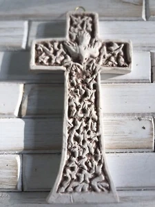 New Irish Celtic Cross hanging ornament Dove Ireland Christian Relief Handmade - Picture 1 of 6