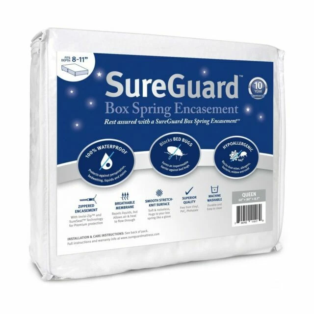 SureGuard Queen Size 100 Waterproof Spring Encasement