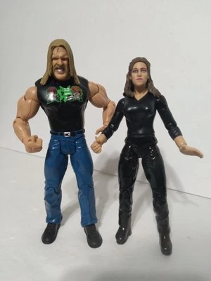 WWF WWE Jakks Triple H and Stephanie McMahon DX Wrestling Action Figures Vintage - Image 1 of 4