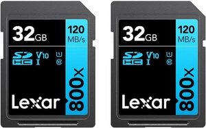 Lexar High-performance 800x 32gb (2-pack) Sdxc Uhs-i Cards, Up To 120mb/s Read, - Picture 1 of 1