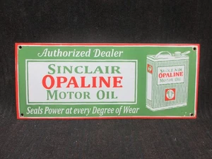 Porcelain Sinclair Opaline Motor Enamel Metal Sign Plate Size 24" x 10" Inches - Picture 1 of 4