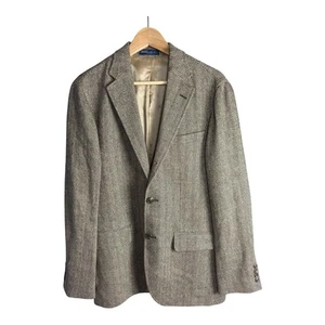 Polo Golf Ralph Lauren Houndstooth Sport Coat Blazer Men’s 40 Beige Italy - Picture 1 of 10