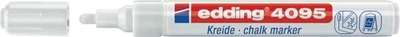 Kreidemarker 4095 weiß Strich-B.2-3mm Rundspitze EDDING  Stift Marker - Bild 1 von 2