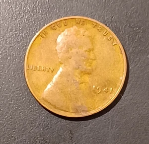 Centavo/penique Lincoln Wheat 1941 sin marca de ceca colección de monedas antiguas de Estados Unidos (#3) - Imagen 1 de 2