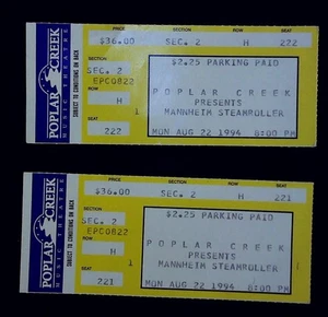 Biglietto concerto Mannheim Steamroller Stub Poplar Creek Hoffman Estates 22/08/1994 - Foto 1 di 2