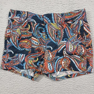 Banana Republic 女式 0 码多色佩斯利印花短裤棉混纺 — 第 1/4 张图片