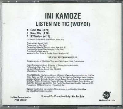 Ini Kamoze - Listen Me Tic (Woyoi) (CD, Single, Promo) (Very Good Plus (VG+)) -  - Image 1 of 2