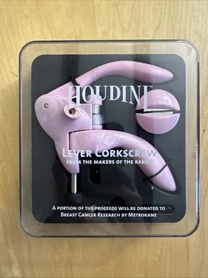 Metro Lane Houdini Rosa Conejo Palanca Sacacorchos Abridor de Botellas de Vino Cortador de Lámina Foto 1 de 4