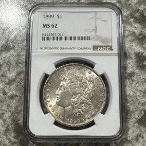 dollaro d'argento 1899 morgan NGC MS62  - Foto 1 di 4