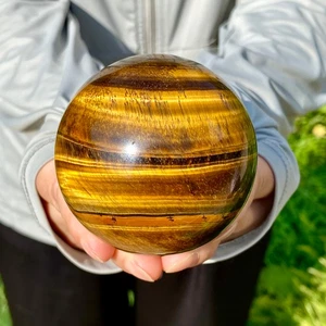 465G Natural Tiger's eye stone quartz Sphere crystal ball rock Healing - Picture 1 of 19