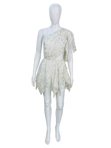 Isabel Marant Womens Noliaze Paisley Printed One Shoulder Short Mini Dress XS 34 - Picture 1 of 14