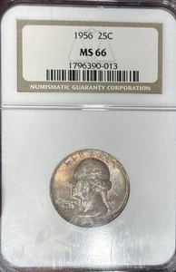 Washington Quarter 1956 tonificado NGC MS66 - Imagen 1 de 2