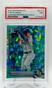 2022 Bowman Chrome Sapphire Refractor Curtis Mead Aqua /55 PSA 9 - Bild 1 von 2