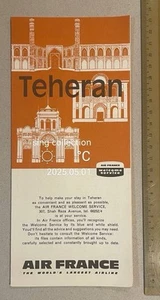 1960's Air France promotional flyer brochure with map Teheran Iran - Picture 1 of 7