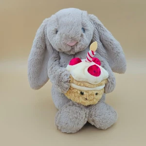 Jellycat Bashful Beige Bunny 'Birthday' - AUTHENTIC - NEW WITH TAGS - Picture 1 of 7
