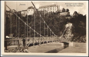 Passau Bayern alte AK ~1920/30 Prinzregent Luitpold Brücke Blick auf Oberhaus - Picture 1 of 1