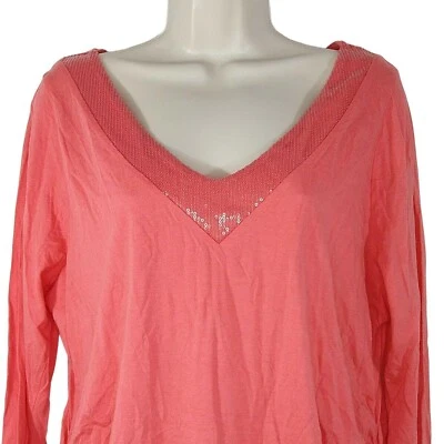 Camisa Top Lane Bryant Cuello en V Acanalada Lentejuelas Cuello Mujer Talla 14W 16W Manga Larga   Foto 1 de 4