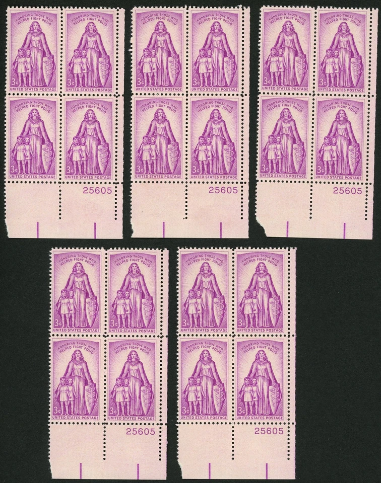 1957 3c US Postage Stamps Scott 1087 Fight Polio Lot of 20 - Image 1 of 1