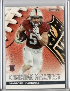 2017 CHRISTIAN MCCAFFREY PANINI ROOKIES FOOTBALL THE NATIONAL RC ROOKIE #d 78/99 - Picture 1 of 2