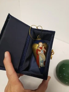 Pier 1 Imports Li Bien Reverse Painted Glass Ornament 2000 Millenium Angel W BOX - Picture 1 of 12