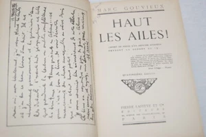 AVIATION GOUVIEUX HAUT LES AILES ! CARNET OFFICIER AVIATEUR GUERRE 14 18 RELIURE - Picture 1 of 3