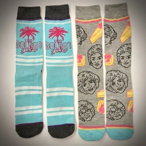 2 Paar Set GOLDENE MÄDCHENSOCKEN aqua hellblau Käsekuchen Retro ERWACHSENE CREW EINHEITSGRÖSSE - Bild 1 von 3