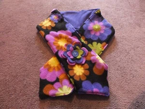 Handmade New Scarf Purple Bold Floral Handmade Flower 44x5" Soft Fleece - Picture 1 of 3