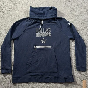 Nike NFL Dallas Cowboys Funnel Hoodie Women's M Blue Football Sweater - Picture 1 of 17
