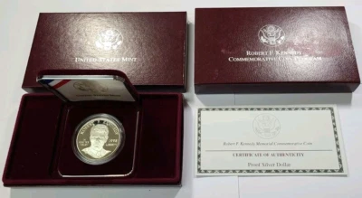 1998-S Robert F Kennedy Silver Proof Commemorative One Dollar $1 Coin - Image 1 of 2