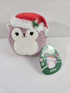 Squishmallows Allina the Squirrel 5" Santa Hat 2023 Plum Purple Plush Stuffed - Picture 1 of 6