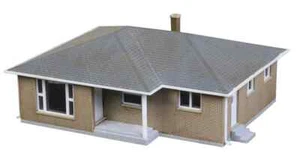 Walthers Cornerstone 933-3838 N Scale Brick Ranch Tract House Model Kit - Picture 1 of 3