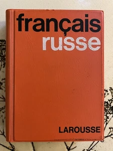 Fraçais Russe Dictionary 1972 Lovely Small Orange French to Russian Book - Picture 1 of 10
